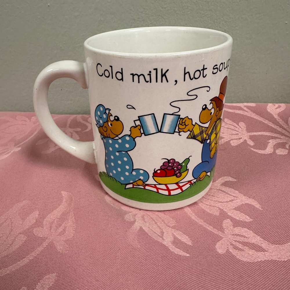 Vintage 1987 Berenstain Bears Princess House Ceramic Mug Cold Milk Hot Soup 1980